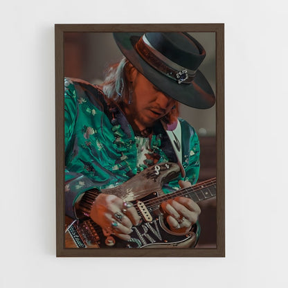 ap-stevie ray vaughan-2 cadre Bois foncé
