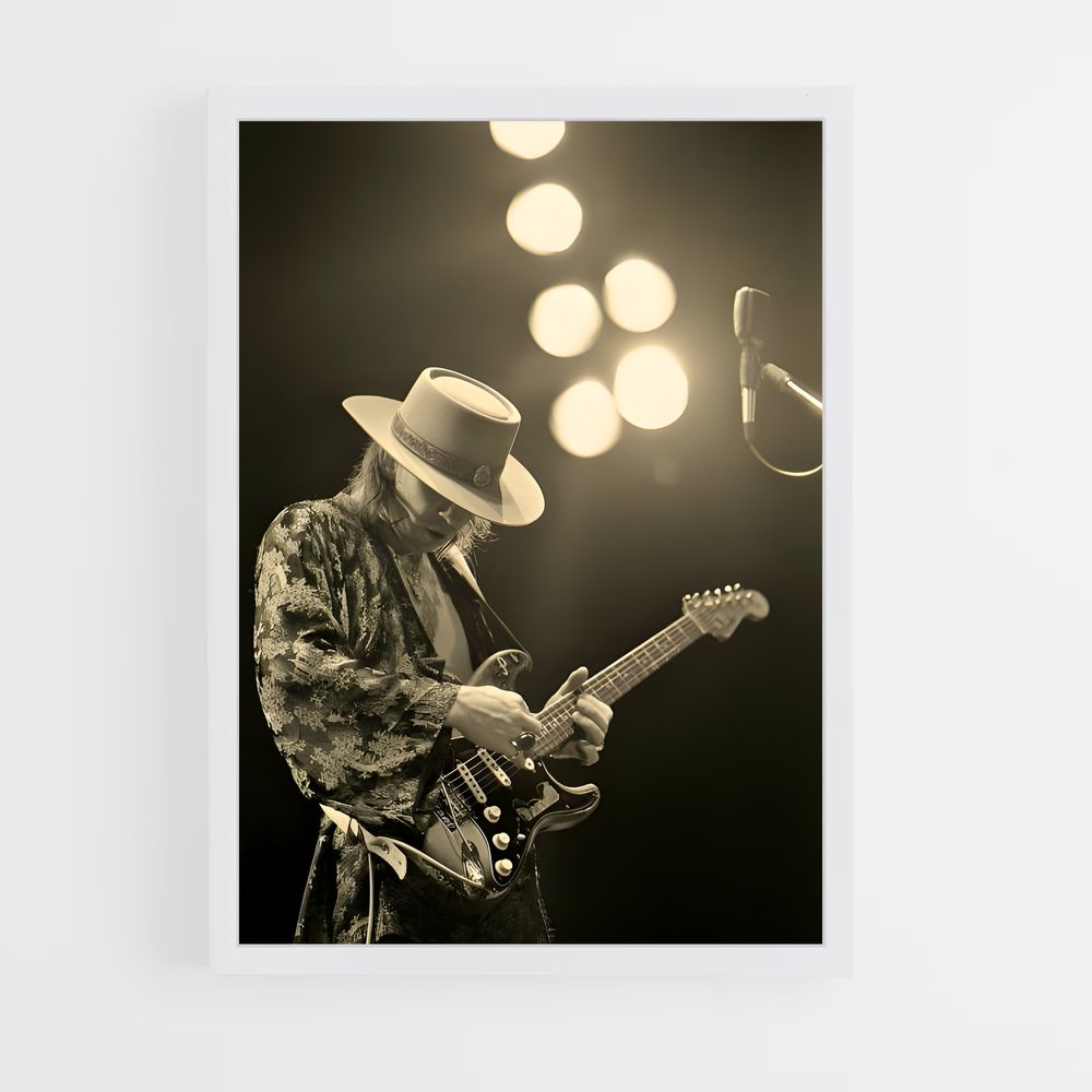 ap-stevie ray vaughan-3 cadre Blanc