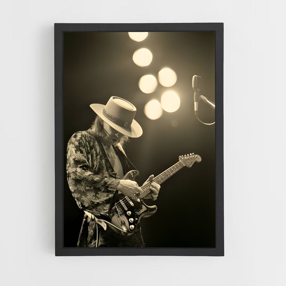 ap-stevie ray vaughan-3 cadre Noir