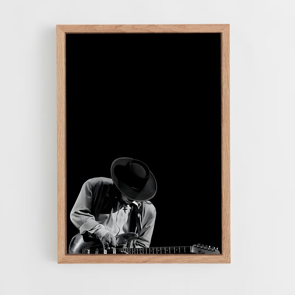 ap-stevie ray vaughan-4 cadre Bois clair