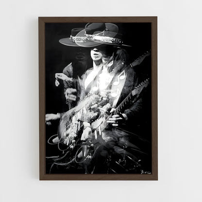 ap-stevie ray vaughan-5 cadre Bois foncé