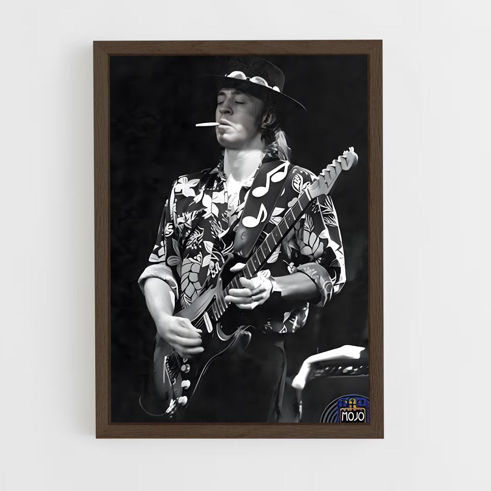 ap-stevie ray vaughan-6 cadre Bois foncé