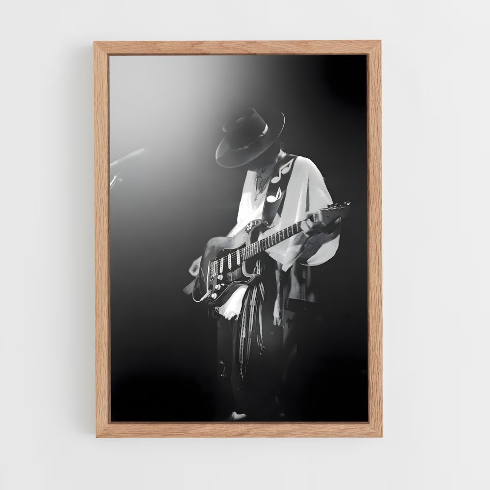 ap-stevie ray vaughan-7 cadre Bois clair