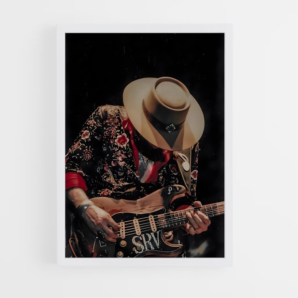 ap-stevie ray vaughan-8 cadre Blanc