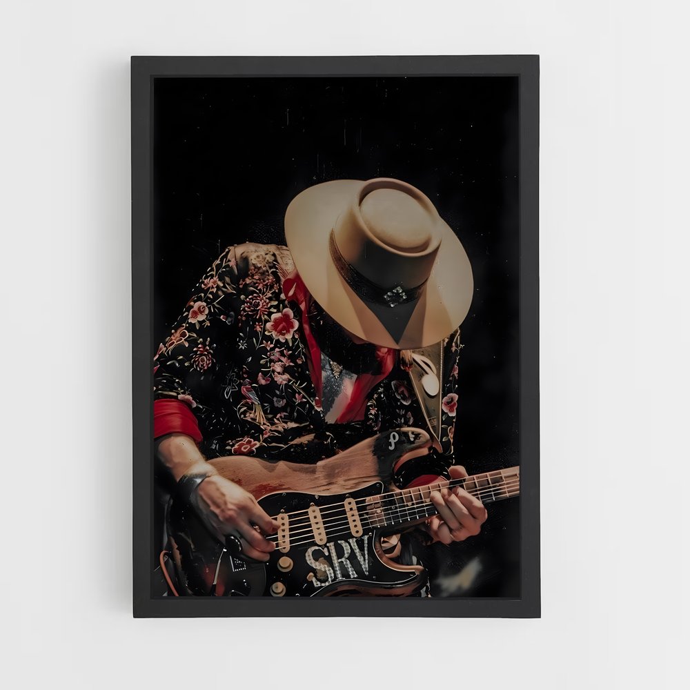 ap-stevie ray vaughan-8 cadre Noir