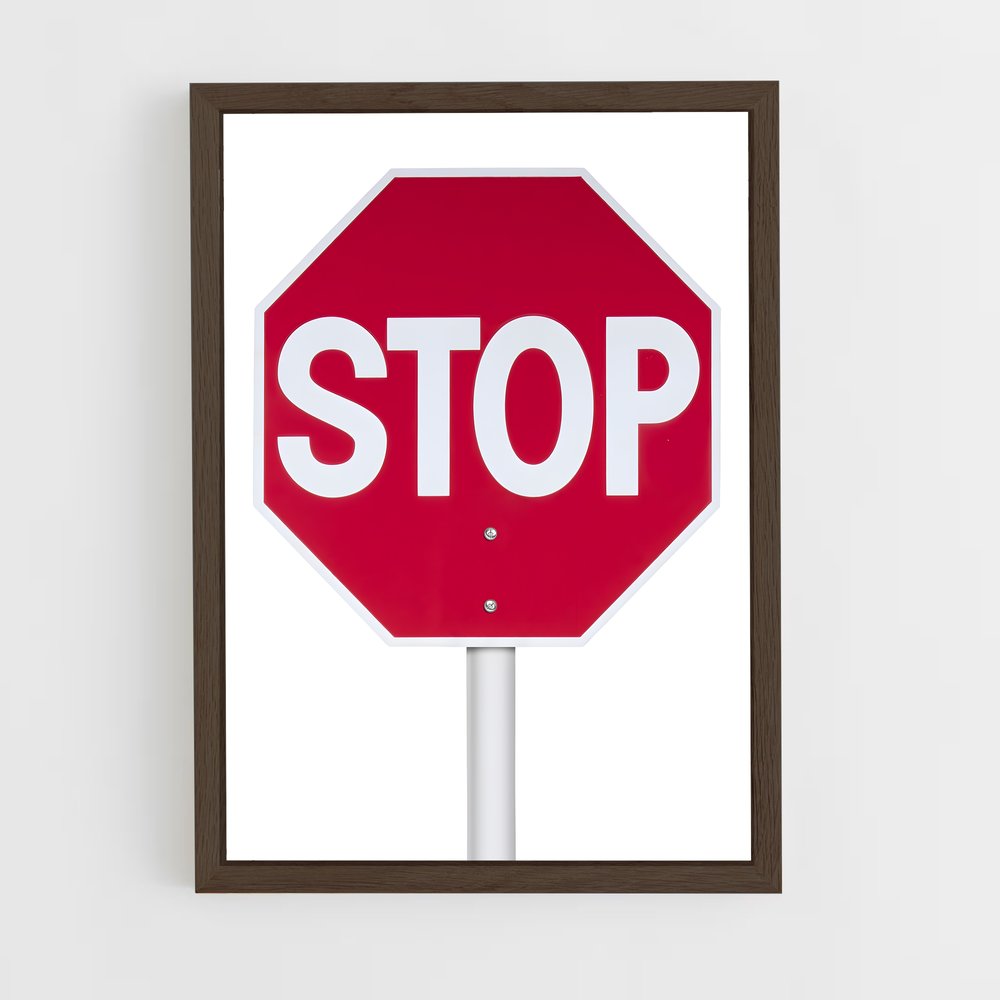 ap-stop sign-1 cadre Bois foncé