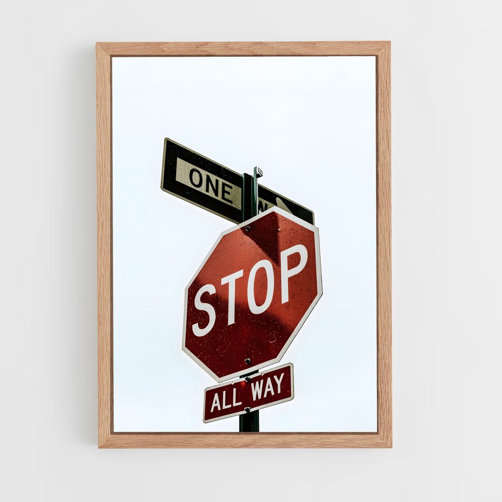 ap-stop sign-2 cadre Bois clair