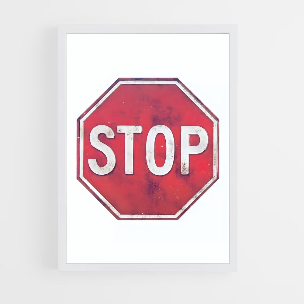 ap-stop sign-3 cadre Blanc