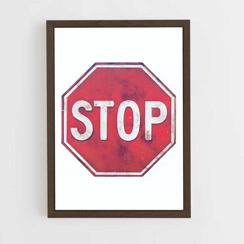 ap-stop sign-3 cadre Bois foncé