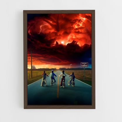 ap-stranger things-3 cadre Bois foncé
