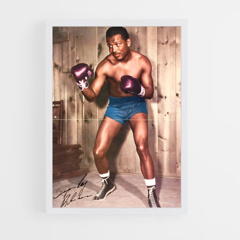 ap-sugar ray robinson-1 cadre Blanc