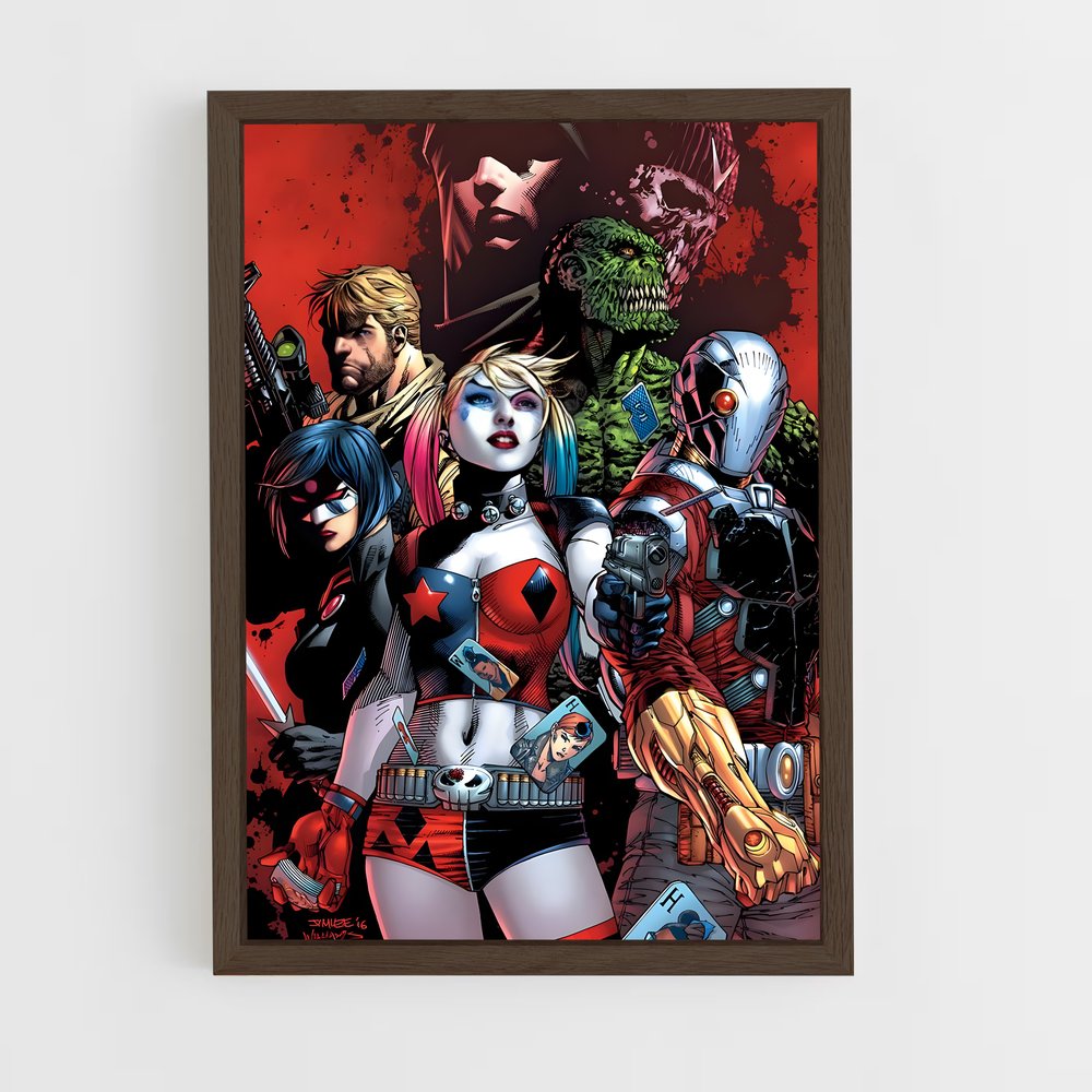 ap-suicide squad-7 cadre Bois foncé