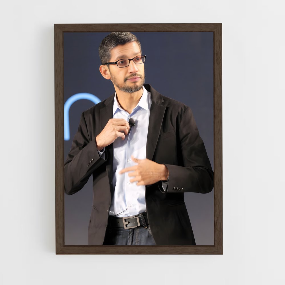 ap-sundar pichai-3 cadre Bois foncé