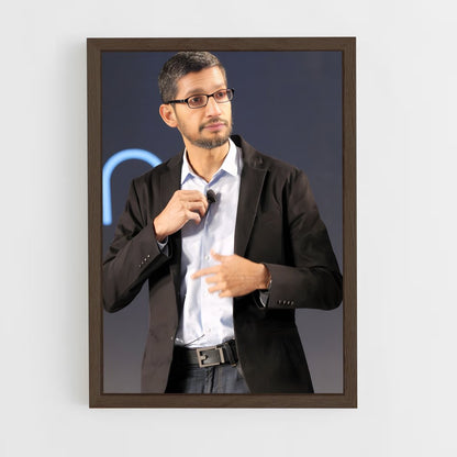 ap-sundar pichai-3 cadre Bois foncé
