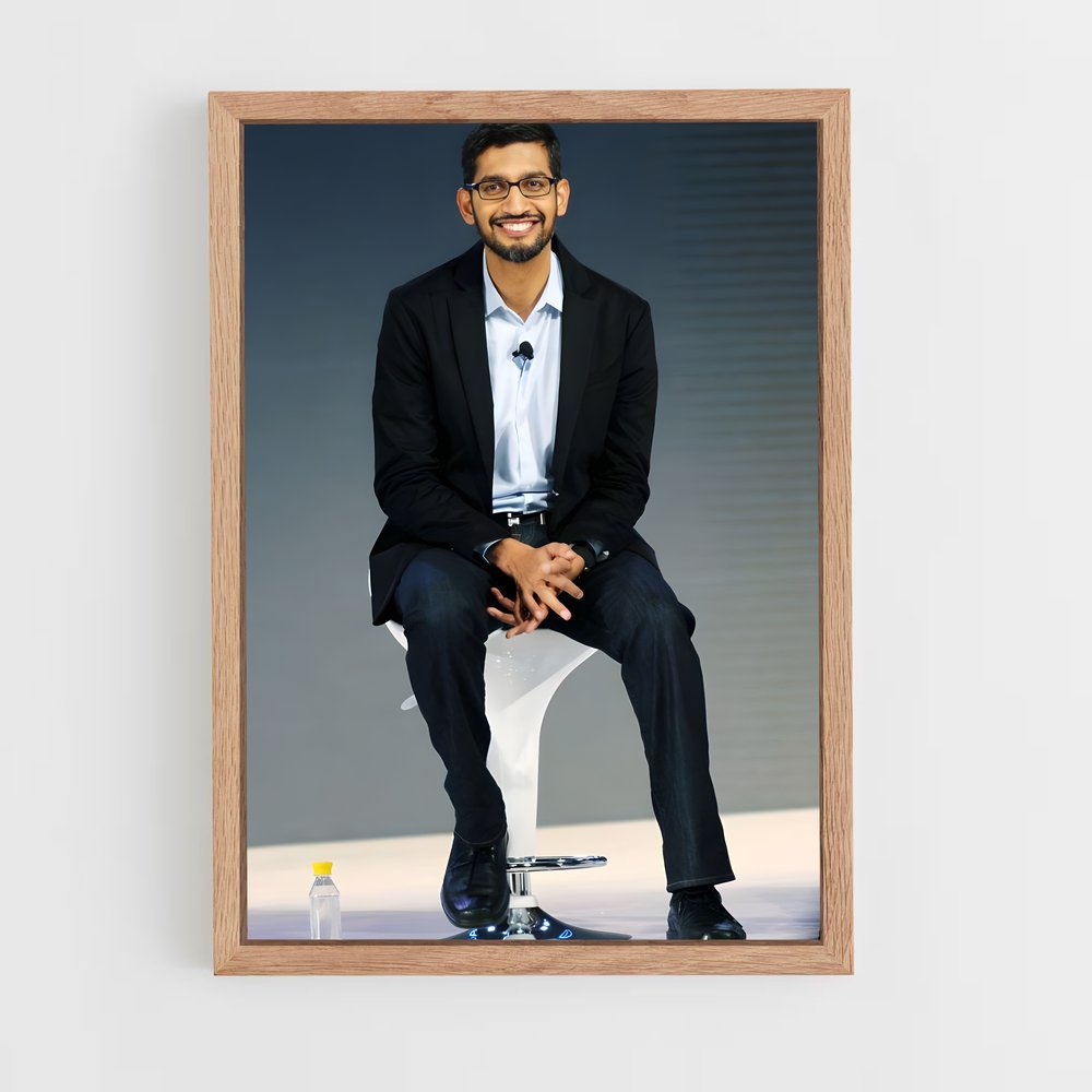 ap-sundar pichai-4 cadre Bois clair