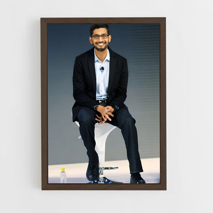 ap-sundar pichai-4 cadre Bois foncé