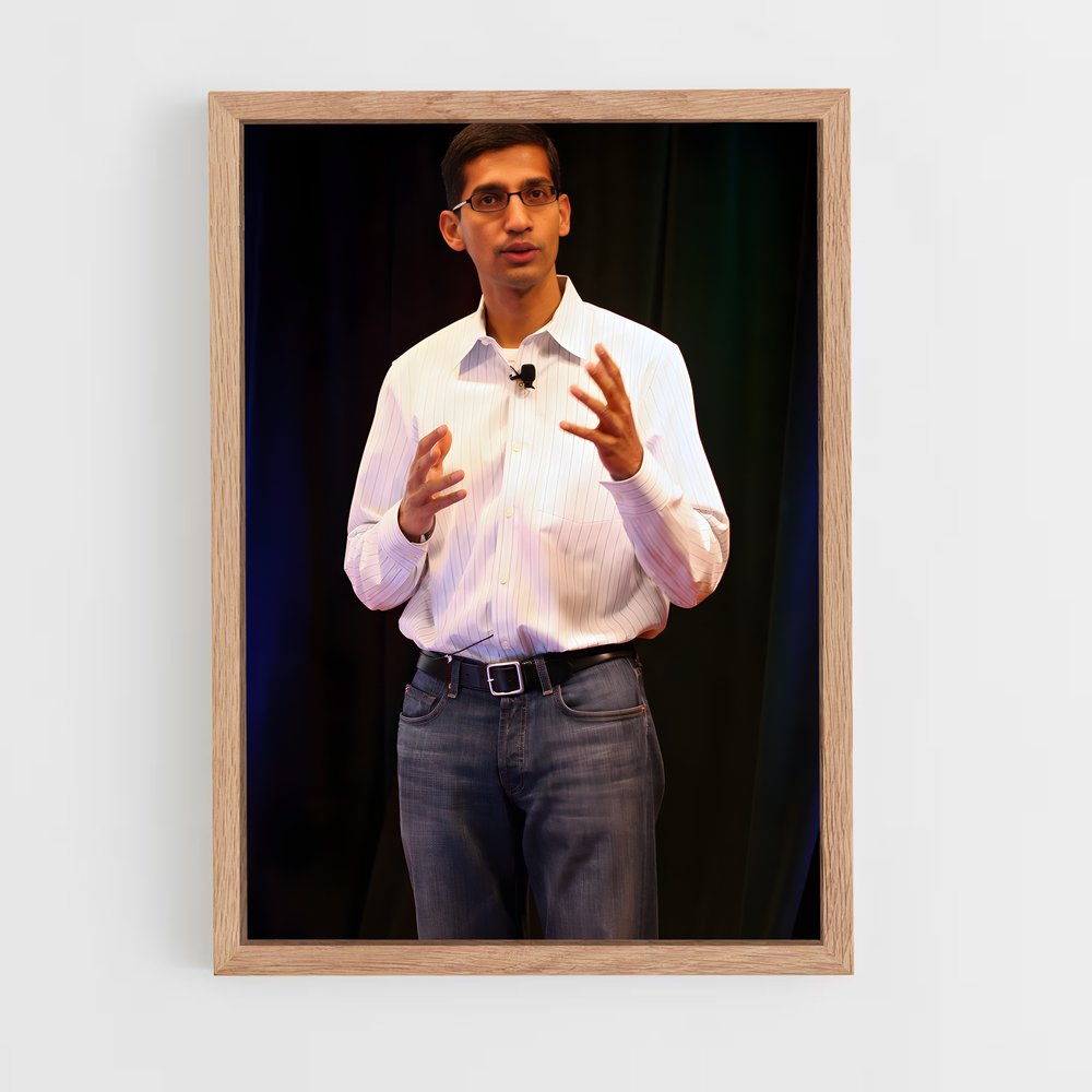 ap-sundar pichai-5 cadre Bois clair