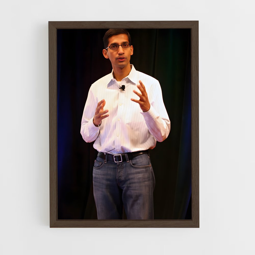 ap-sundar pichai-5 cadre Bois foncé