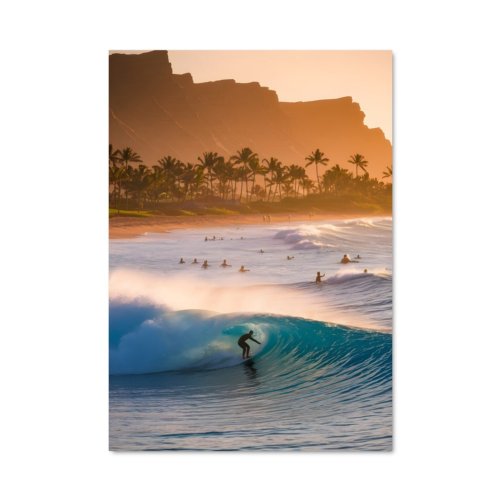 Poster Surf à la Lumière du Couchant