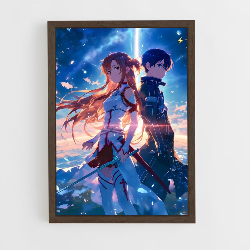 ap-sword art online-2 cadre Bois foncé