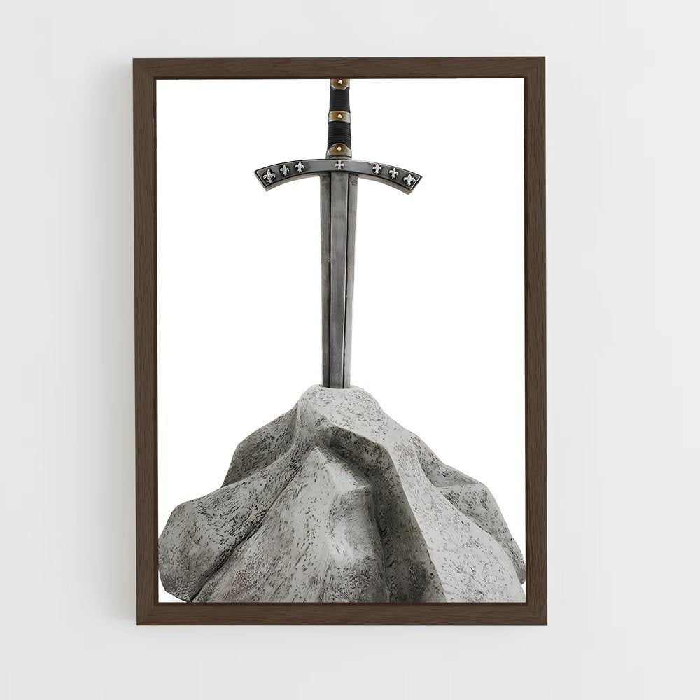 ap-sword in stone-1 cadre Bois foncé