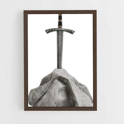 ap-sword in stone-1 cadre Bois foncé