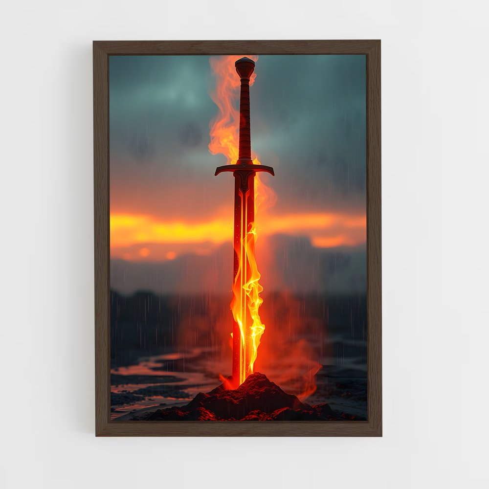 ap-sword in stone-3 cadre Bois foncé