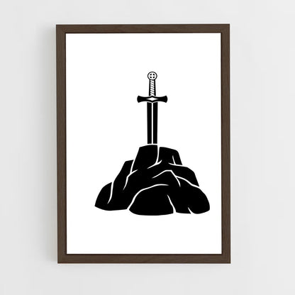ap-sword in stone-5 cadre Bois foncé