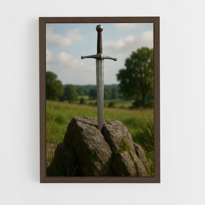 ap-sword in stone-7 cadre Bois foncé