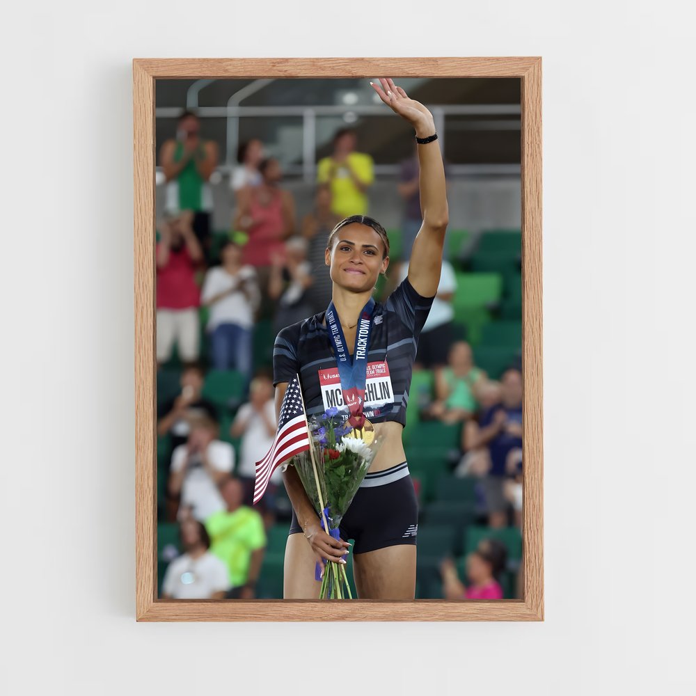 ap-sydney mclaughlin-levrone-1 cadre Bois clair