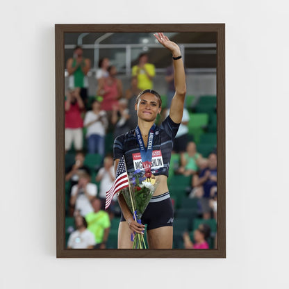 ap-sydney mclaughlin-levrone-1 cadre Bois foncé