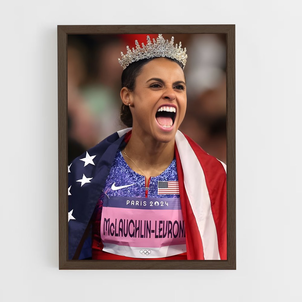 ap-sydney mclaughlin-levrone-3 cadre Bois foncé