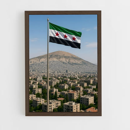 ap-syria flag-13 cadre Bois foncé
