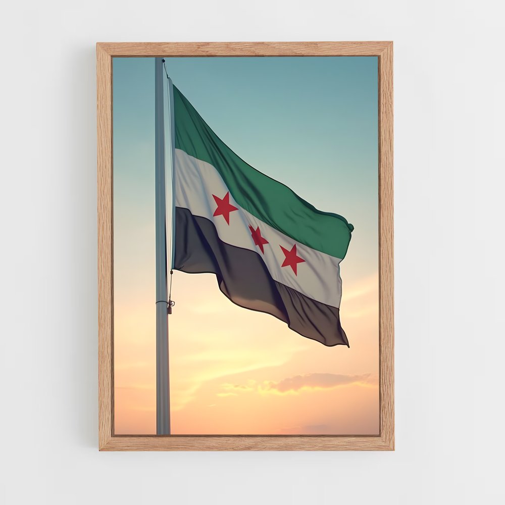 ap-syria flag-7 cadre Bois clair