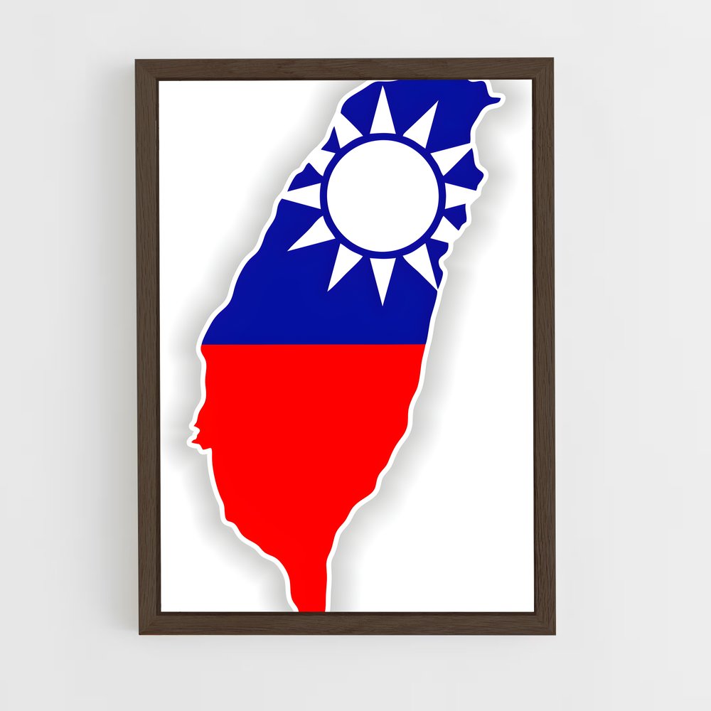 ap-taiwan flag-1 cadre Bois foncé