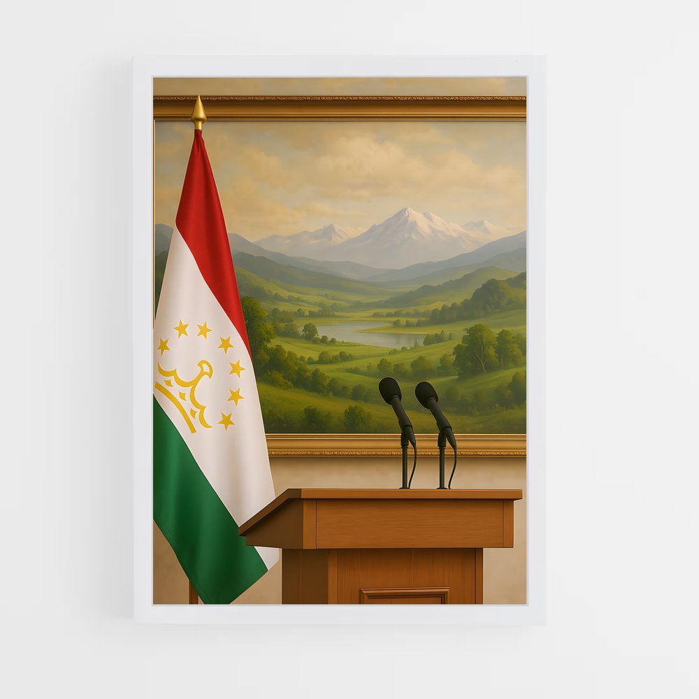 ap-tajikistan flag-1 cadre Blanc