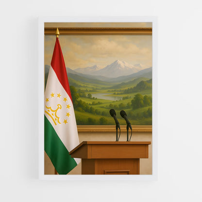ap-tajikistan flag-1 cadre Blanc