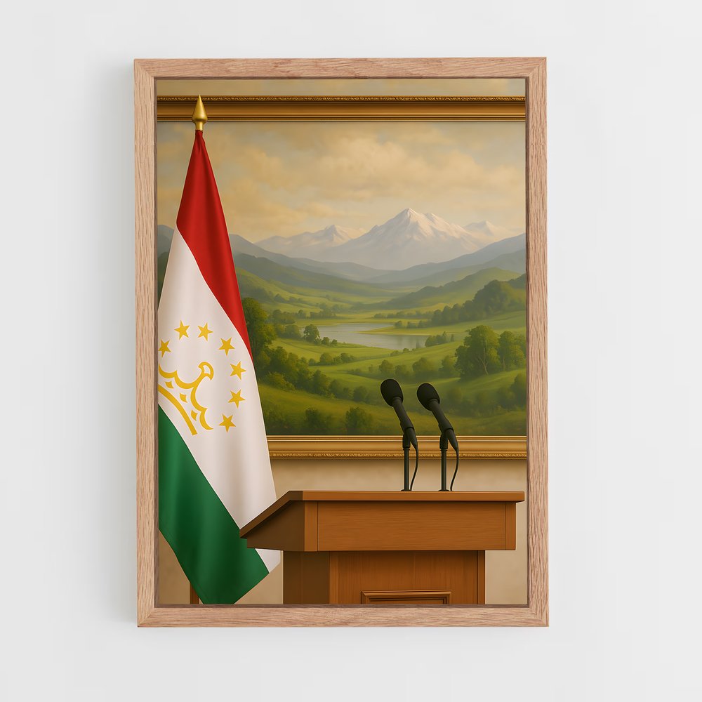 ap-tajikistan flag-1 cadre Bois clair