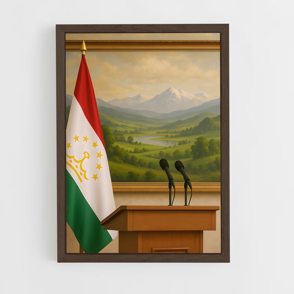ap-tajikistan flag-1 cadre Bois foncé