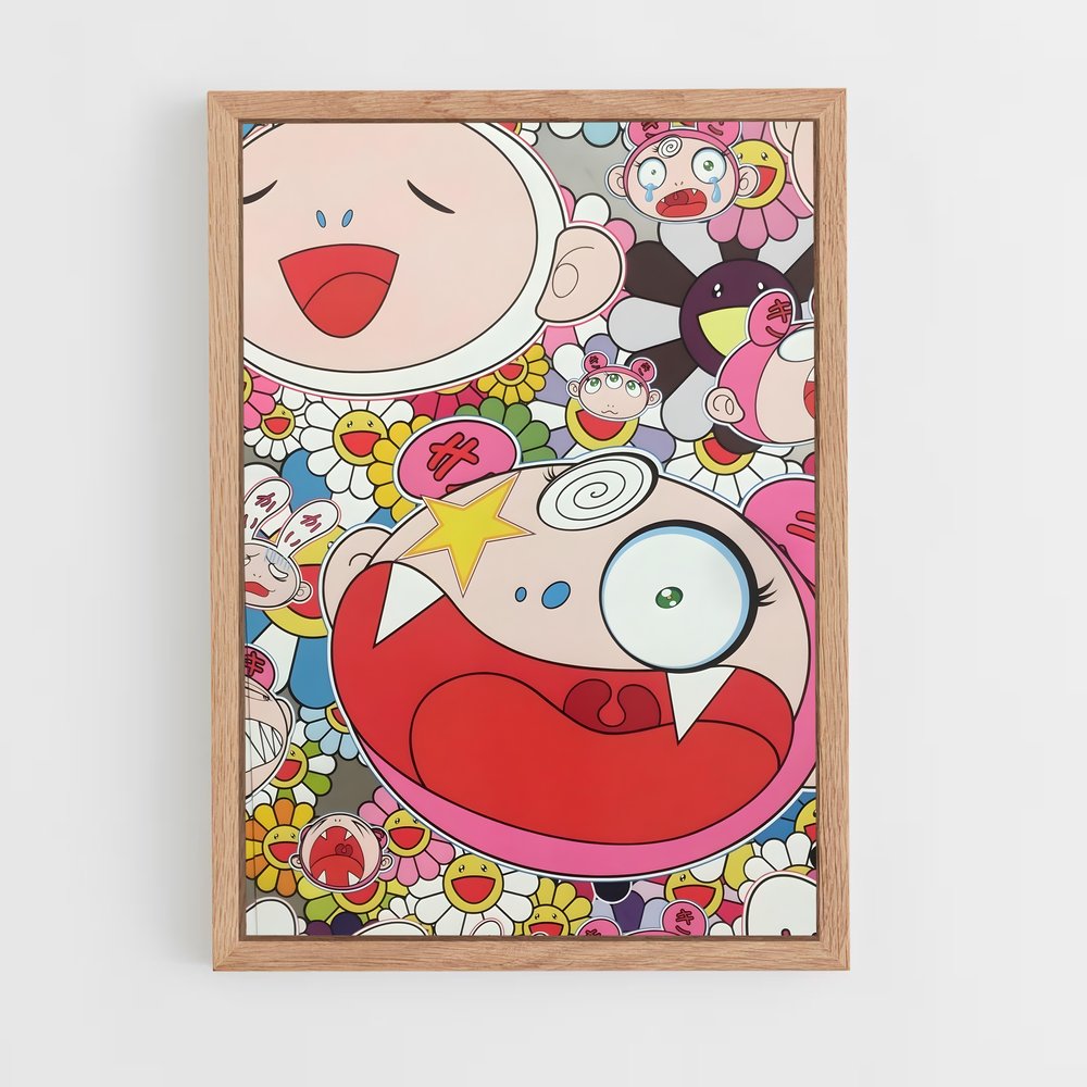 ap-takashi murakami-3 cadre Bois clair