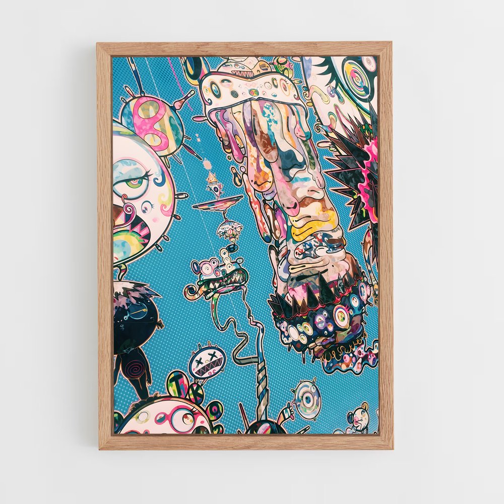 ap-takashi murakami-4 cadre Bois clair