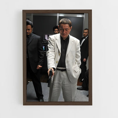ap-takeshi kitano-3 cadre Bois foncé
