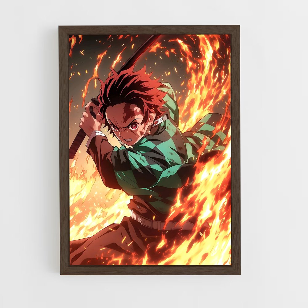 ap-tanjiro kamado-1 cadre Bois foncé