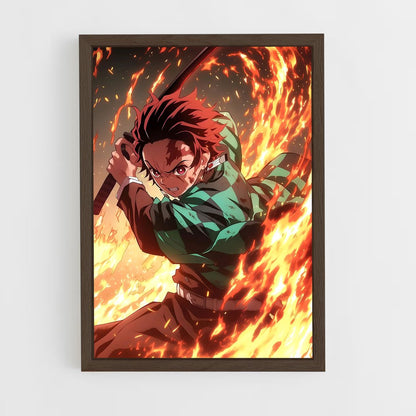 ap-tanjiro kamado-1 cadre Bois foncé