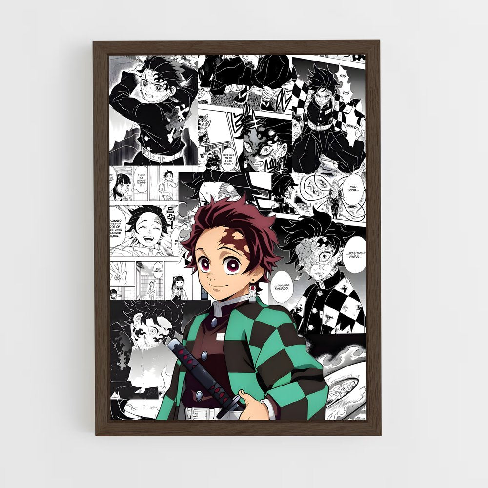 ap-tanjiro kamado-14 cadre Bois foncé