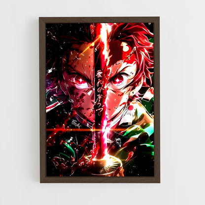 ap-tanjiro kamado-5 cadre Bois foncé