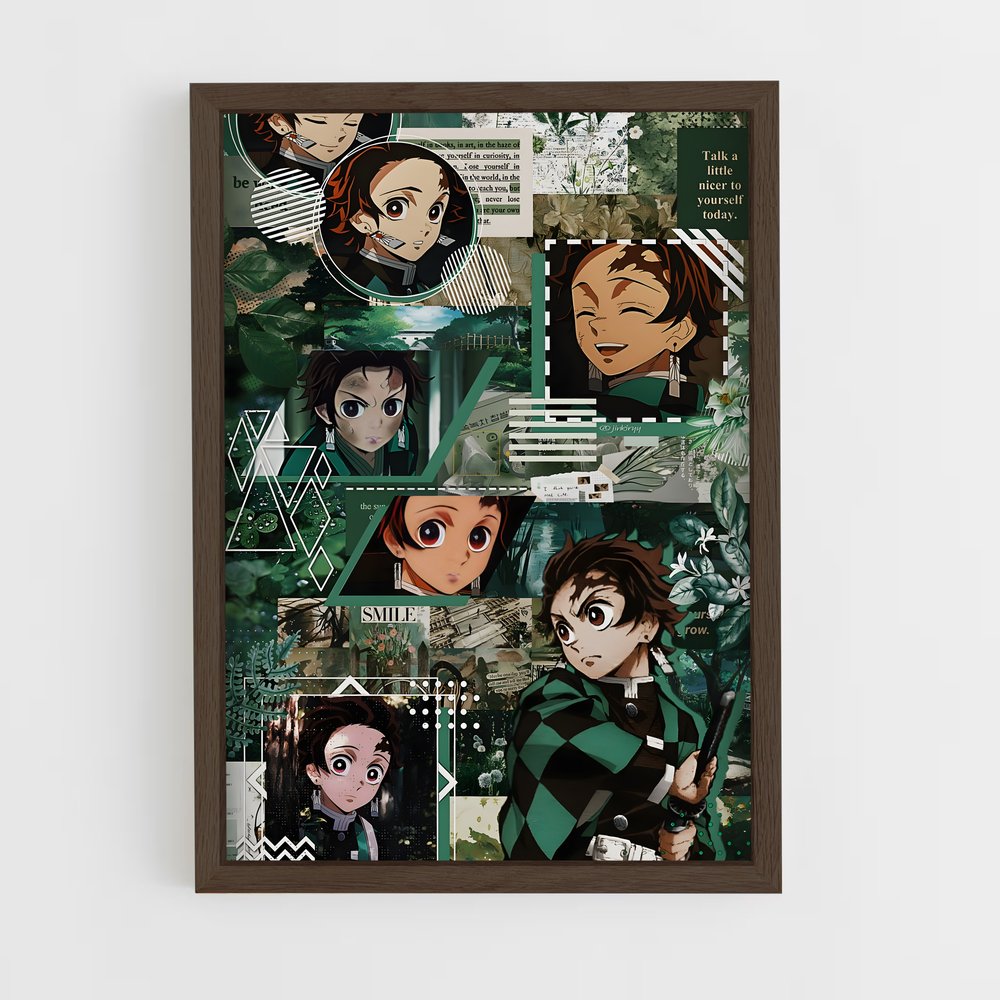 ap-tanjiro kamado-6 cadre Bois foncé