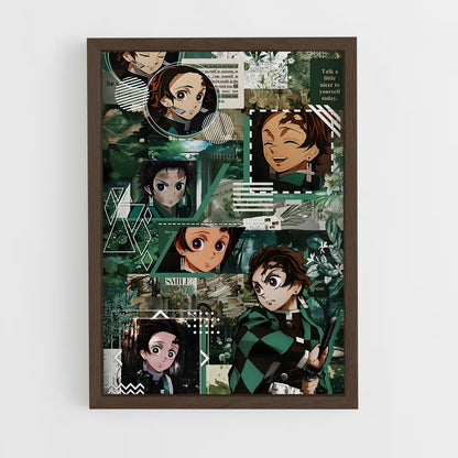ap-tanjiro kamado-6 cadre Bois foncé
