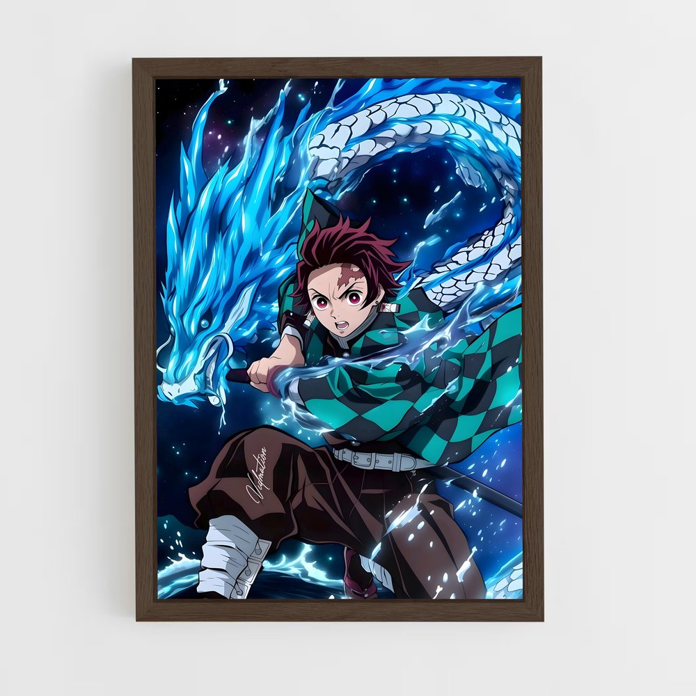 ap-tanjiro kamado-8 cadre Bois foncé