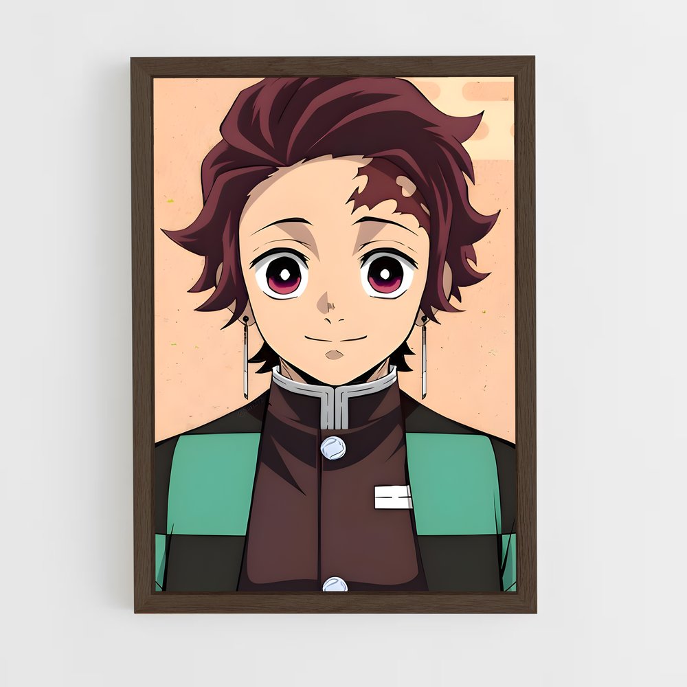 ap-tanjiro kamado-9 cadre Bois foncé